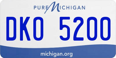 MI license plate DKO5200