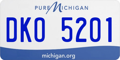 MI license plate DKO5201