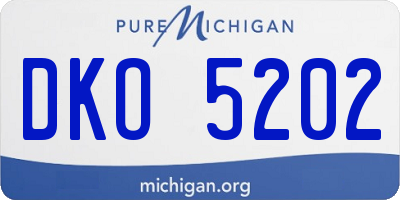 MI license plate DKO5202