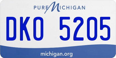 MI license plate DKO5205