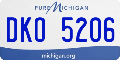 MI license plate DKO5206