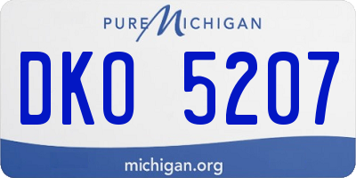 MI license plate DKO5207