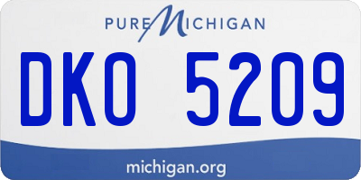 MI license plate DKO5209