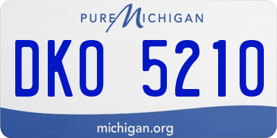 MI license plate DKO5210