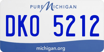 MI license plate DKO5212