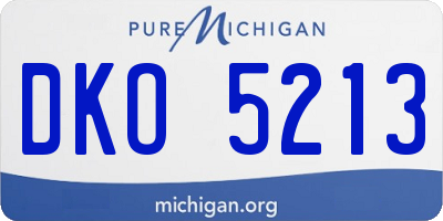 MI license plate DKO5213
