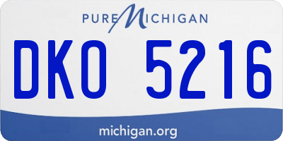 MI license plate DKO5216