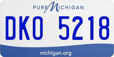 MI license plate DKO5218