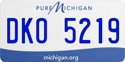 MI license plate DKO5219