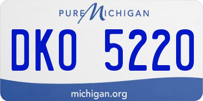 MI license plate DKO5220