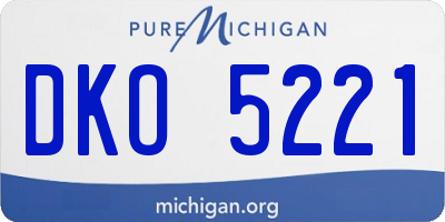 MI license plate DKO5221