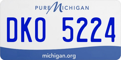 MI license plate DKO5224