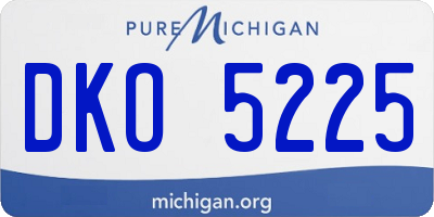 MI license plate DKO5225