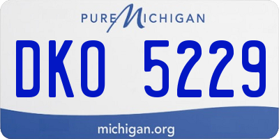 MI license plate DKO5229