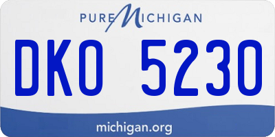 MI license plate DKO5230