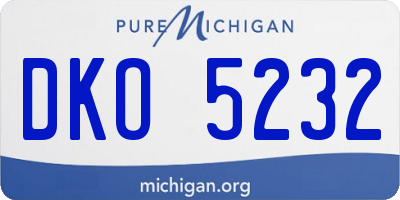 MI license plate DKO5232