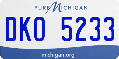 MI license plate DKO5233