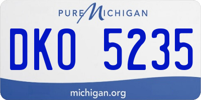 MI license plate DKO5235