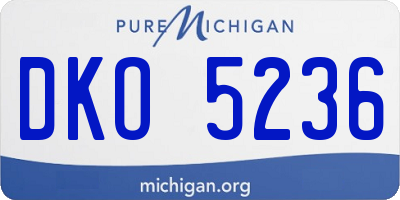 MI license plate DKO5236