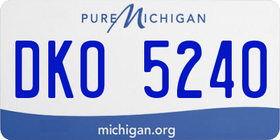 MI license plate DKO5240