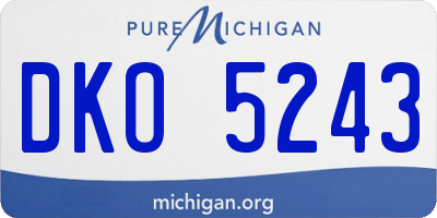 MI license plate DKO5243