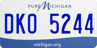 MI license plate DKO5244