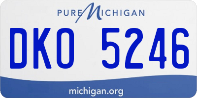 MI license plate DKO5246