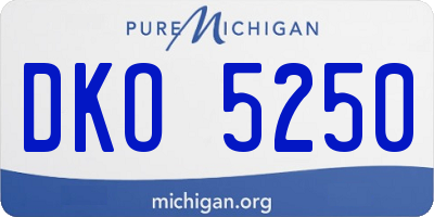 MI license plate DKO5250