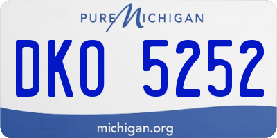 MI license plate DKO5252