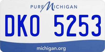MI license plate DKO5253