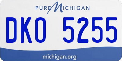 MI license plate DKO5255