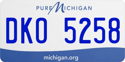 MI license plate DKO5258