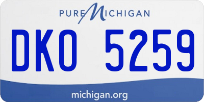 MI license plate DKO5259