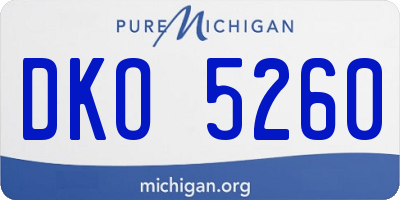 MI license plate DKO5260