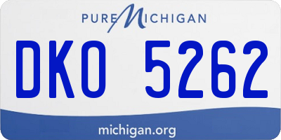 MI license plate DKO5262
