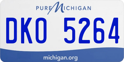 MI license plate DKO5264