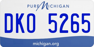 MI license plate DKO5265