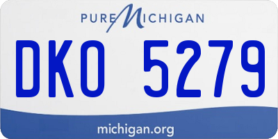 MI license plate DKO5279