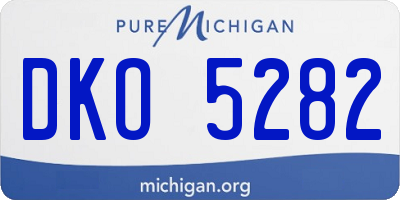 MI license plate DKO5282