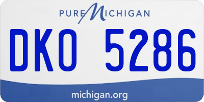 MI license plate DKO5286