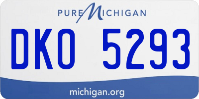 MI license plate DKO5293