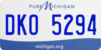 MI license plate DKO5294
