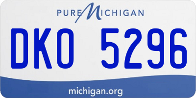 MI license plate DKO5296
