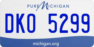 MI license plate DKO5299