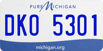 MI license plate DKO5301