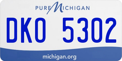 MI license plate DKO5302