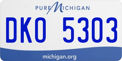 MI license plate DKO5303