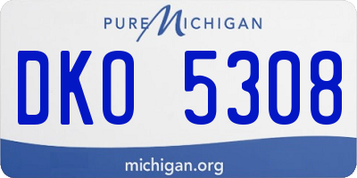 MI license plate DKO5308