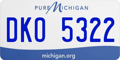 MI license plate DKO5322