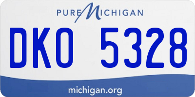 MI license plate DKO5328
